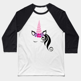 sweet cute unicorn with flowers Baseball T-Shirt